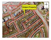 Subject property outlined on a map 