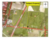 Subject property outlined on a map 