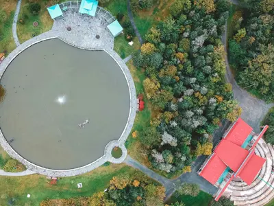 aerial view of Bowring Park