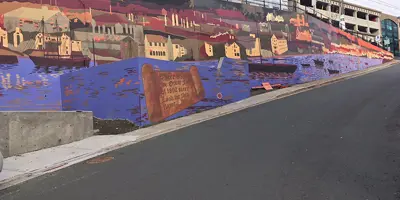 image of the Great Fire Mural on McBride's Hill