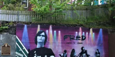the Fred Gamberg mural on Duckworth Street