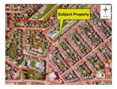 Map of a property with a yellow border around it.