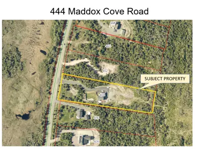 Map of a property with a yellow border around it.