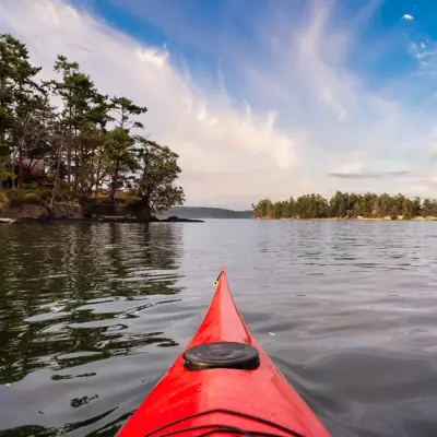 kayak in the water