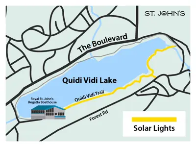 Map of Quidi Vidi Lake and surrounding area