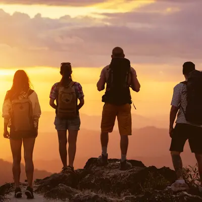 people hiking
