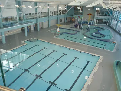 overhead view of pool area at Paul Reynolds Community Centre