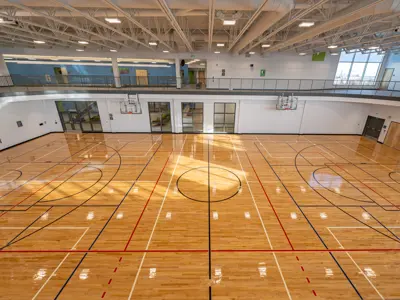 overhead view of the H.G.R. Mews Community Centre Gym
