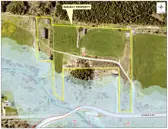 Subject property outlined on a map 