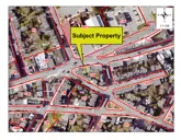 Subject property outlined on a map 