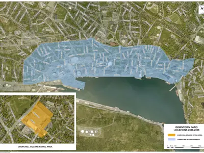 Subject property outlined on a map 
