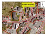 Subject property outlined on a map 