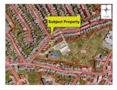 Subject property outlined on a map 