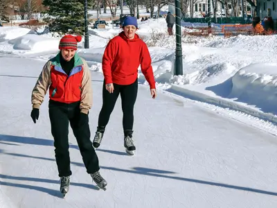 people skating at the loop