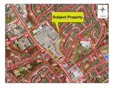 Subject property outlined on a map 